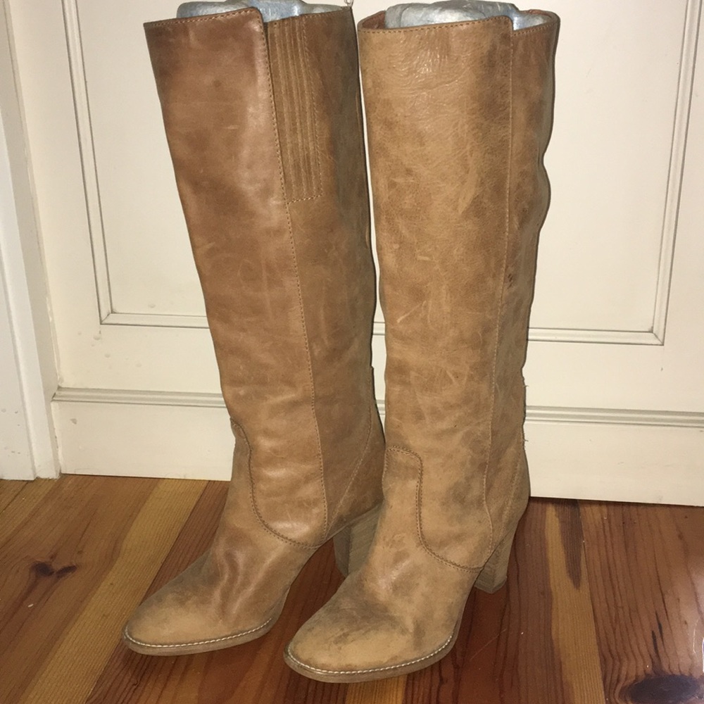 Leather Knee High Boots